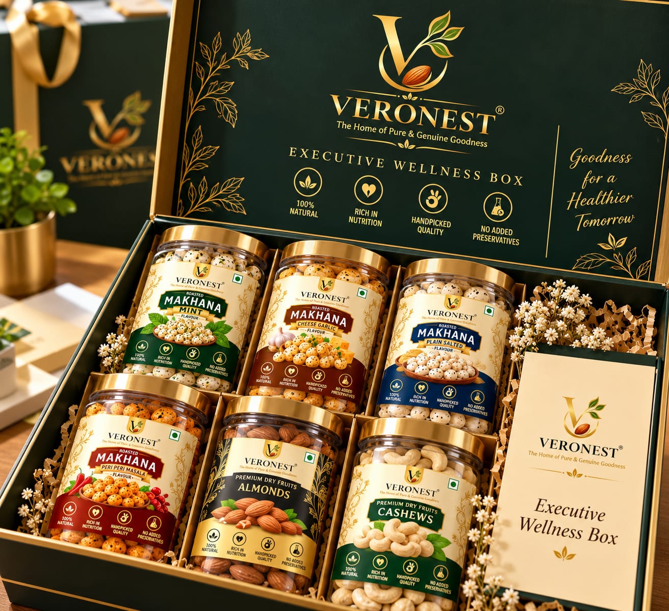 VERONEST premium gift box with dry fruits and makhana
